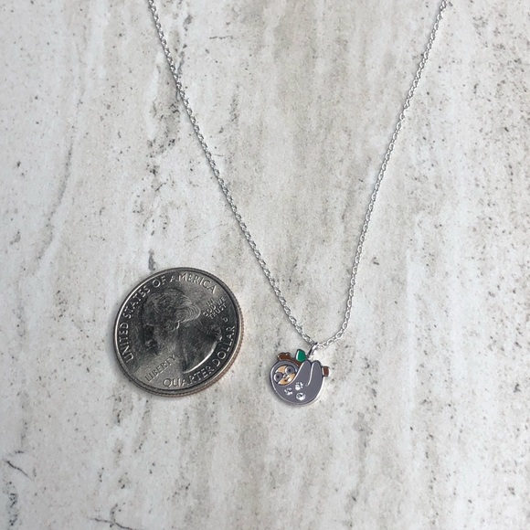 925 Sterling Silver Sloth Necklace - Picture 16 of 16